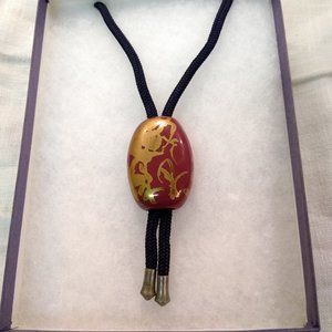 Vintage Asian Bead Red and Gold 1960s